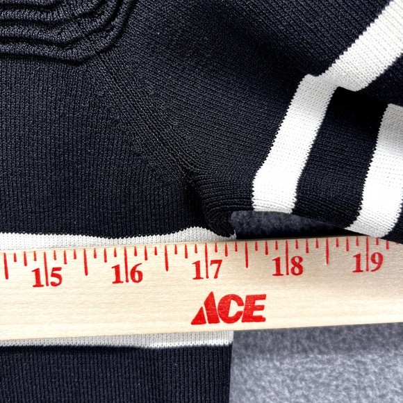 Style & Co Top sweater Woman Small S Black white stripe stretch knit round neck - Picture 11 of 12